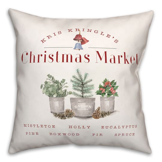 Kringle&#x27;s Christmas Market Throw Pillow